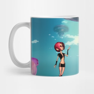 Awesome jellyfish  float in the sky Mug